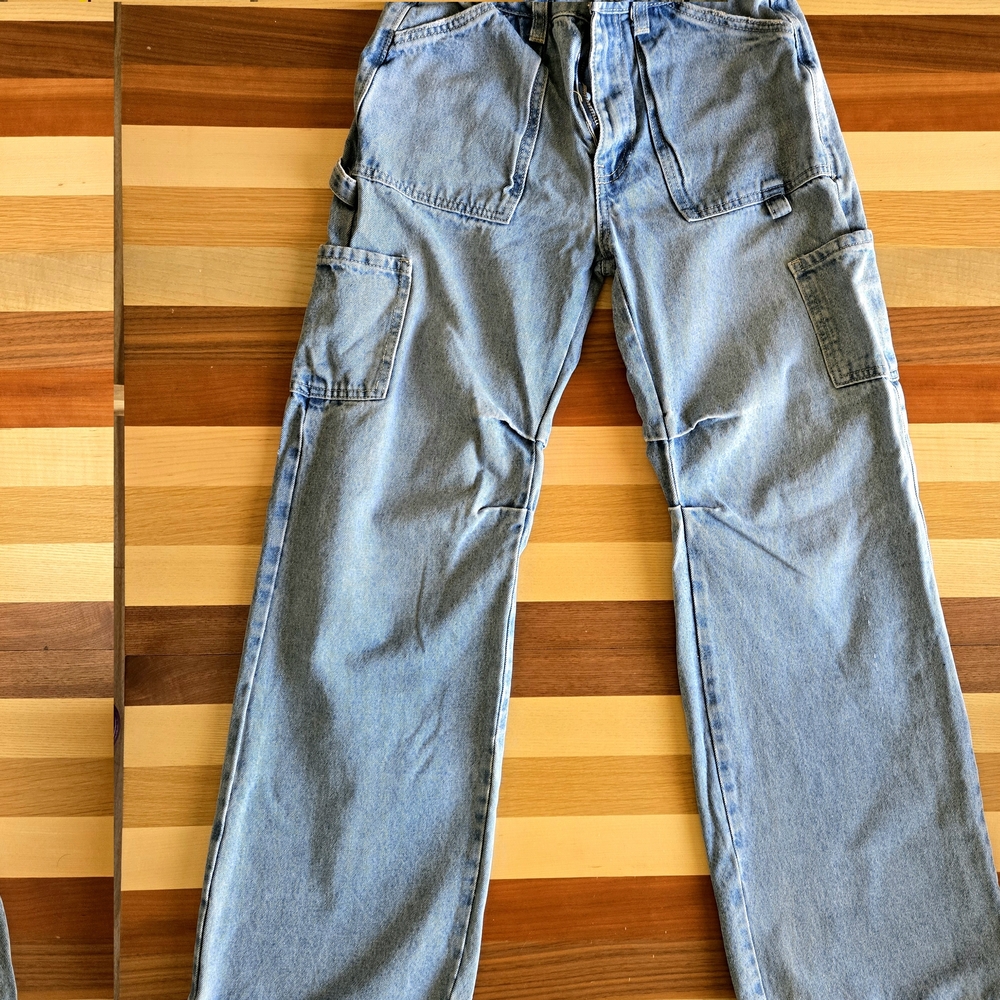 Ban Jara Juniors Carpenter Light Blue Jeans, Wide Leg. Size 0/23 Very Good Cond